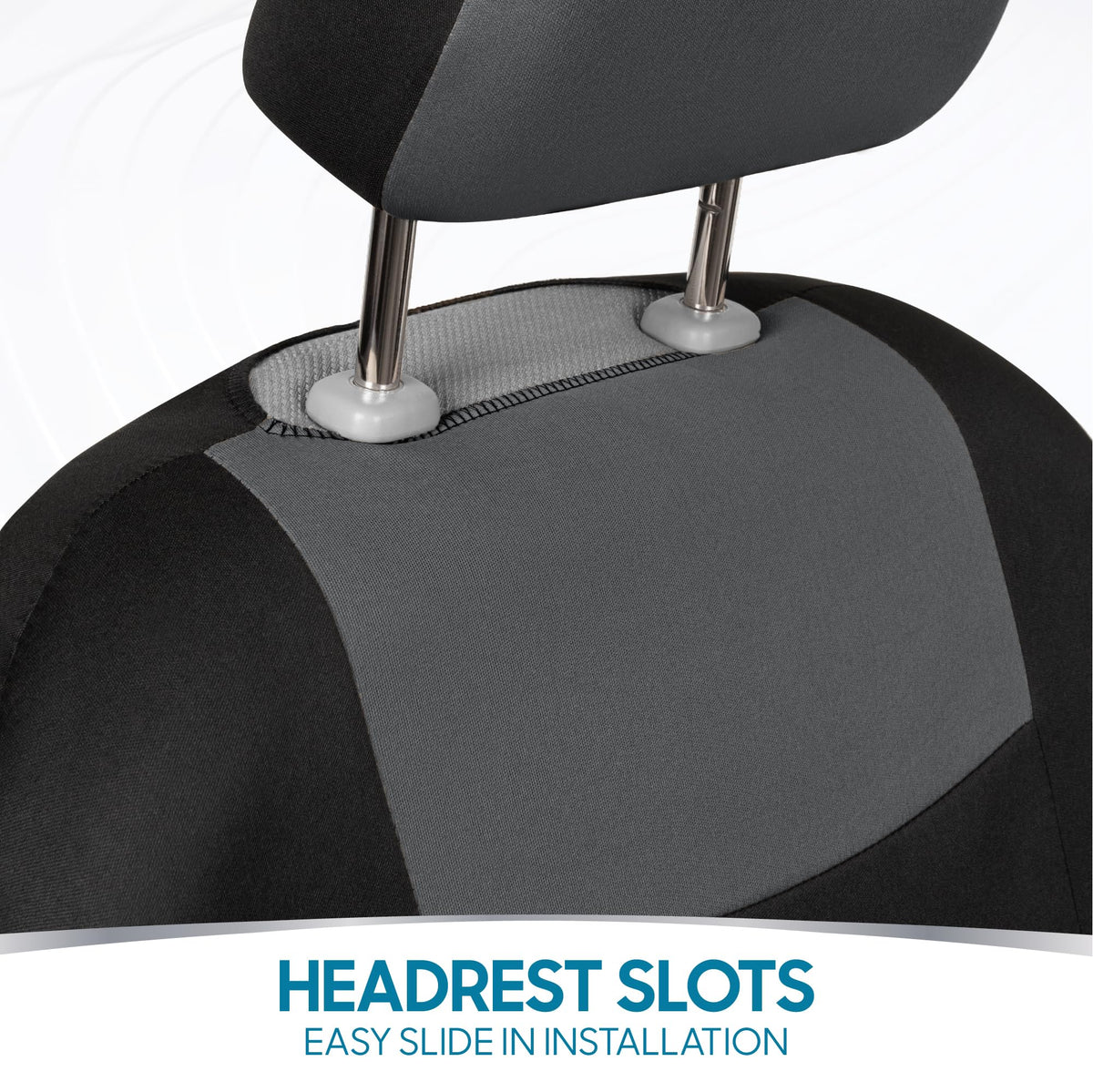 PolyPro Car Seat Covers Full Set in Gray on Black (Gray)