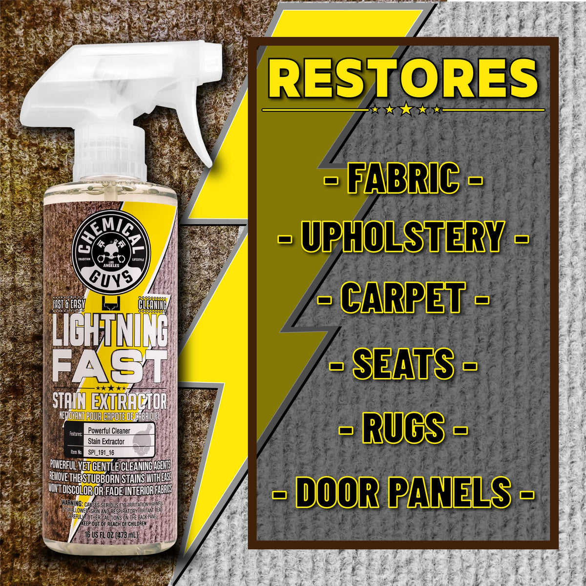 Lightning Fast Carpet & Upholstery Stain Extractor (128 Fl Oz (Pack of 1))