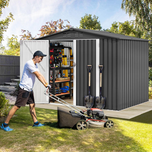 7'x5' Large Metal Outdoor Storage Shed