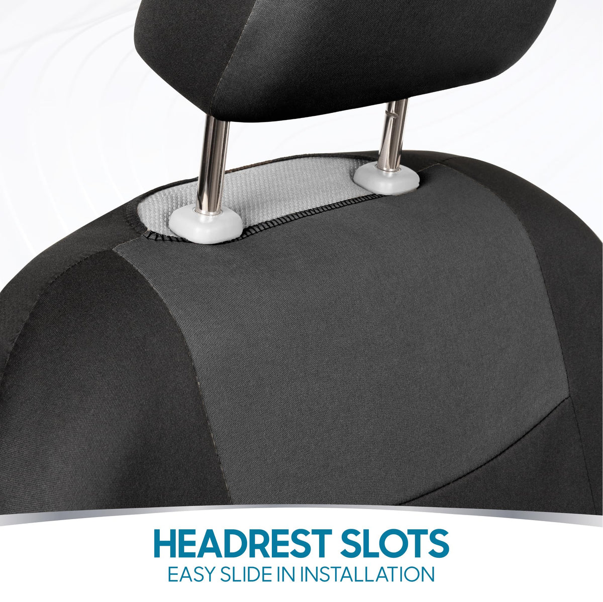 PolyPro Car Seat Covers Full Set in Charcoal on Black (Charcoal Gray)