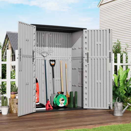 Outdoor Vertical Storage Sheds (Gray / 57Cu.ft)