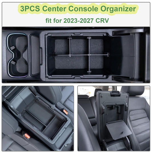 3PCS Center Console Organizer Set for 2023 (2023-2027 CRV (3pcs)-Armrest Divider)