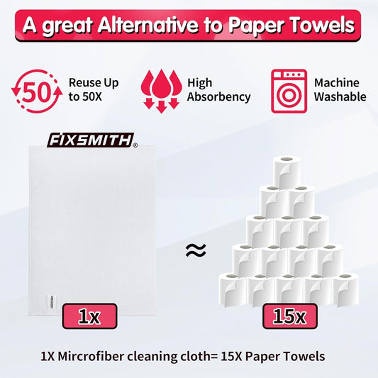 White Microfiber Cleaning Cloth (White / 24pk)