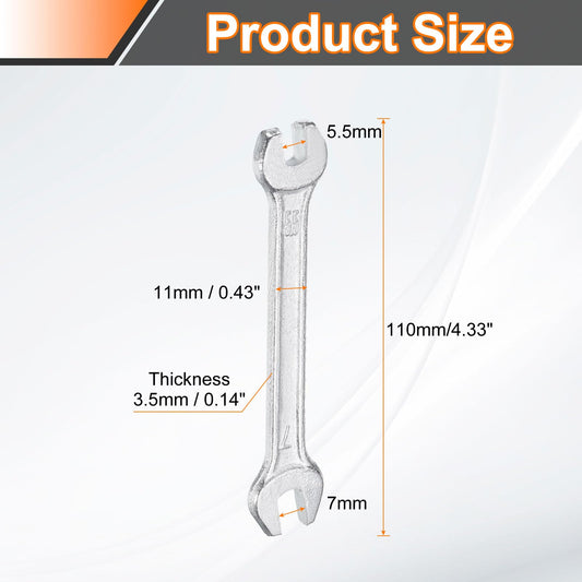 2pcs 5.5x7mm Double Open End Wrench 15° Offset Angle Wrenches (5.5mm x 7mm)