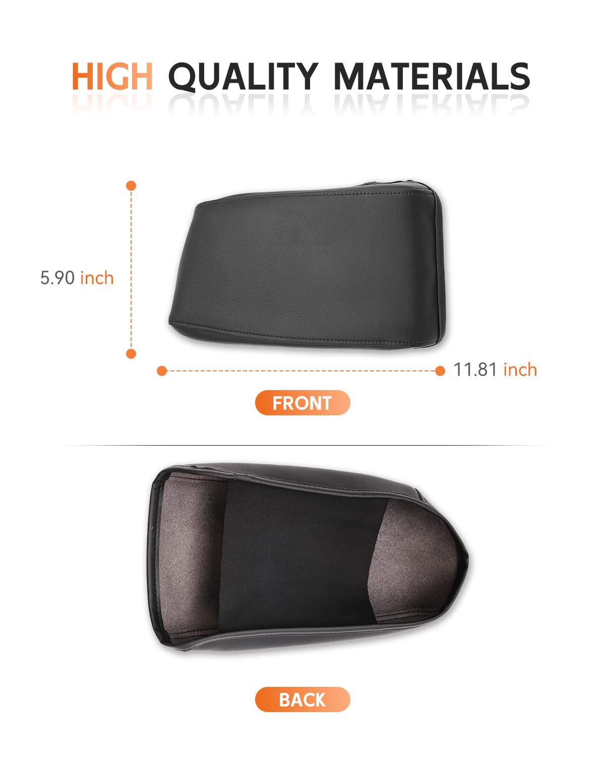 for 2022 2023 2024 2025 2026 Volkswagen Taos Center Console Cover Armrest Cover for Taos Accessories Middle Console Arm Rest Protector (Taos Thin Black Leather)