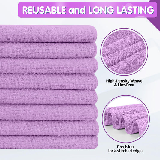 Purple Microfiber Cleaning Cloth (Purple / 12pk)