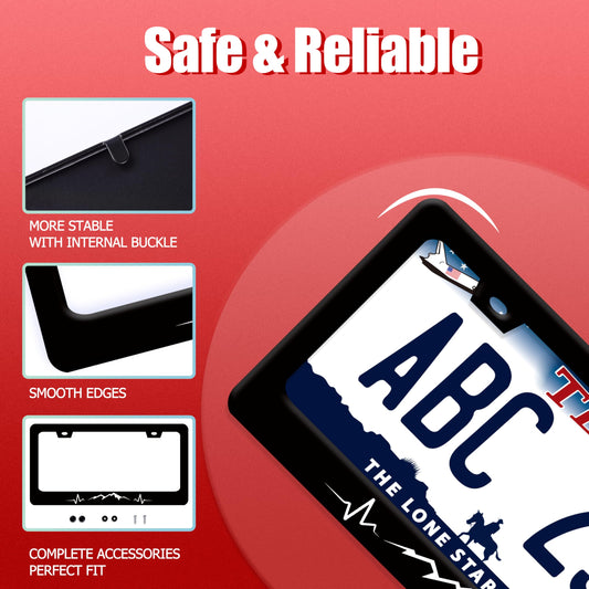 Mountains License Plate Frame Funny Mountain License Plate Holder Stainless Steel Accessories Cars Decor with 2 Holes and Screws Fits Standard Us Ca Vehicles License Plate Frames 12.2 X 6 Inch (Mountains)
