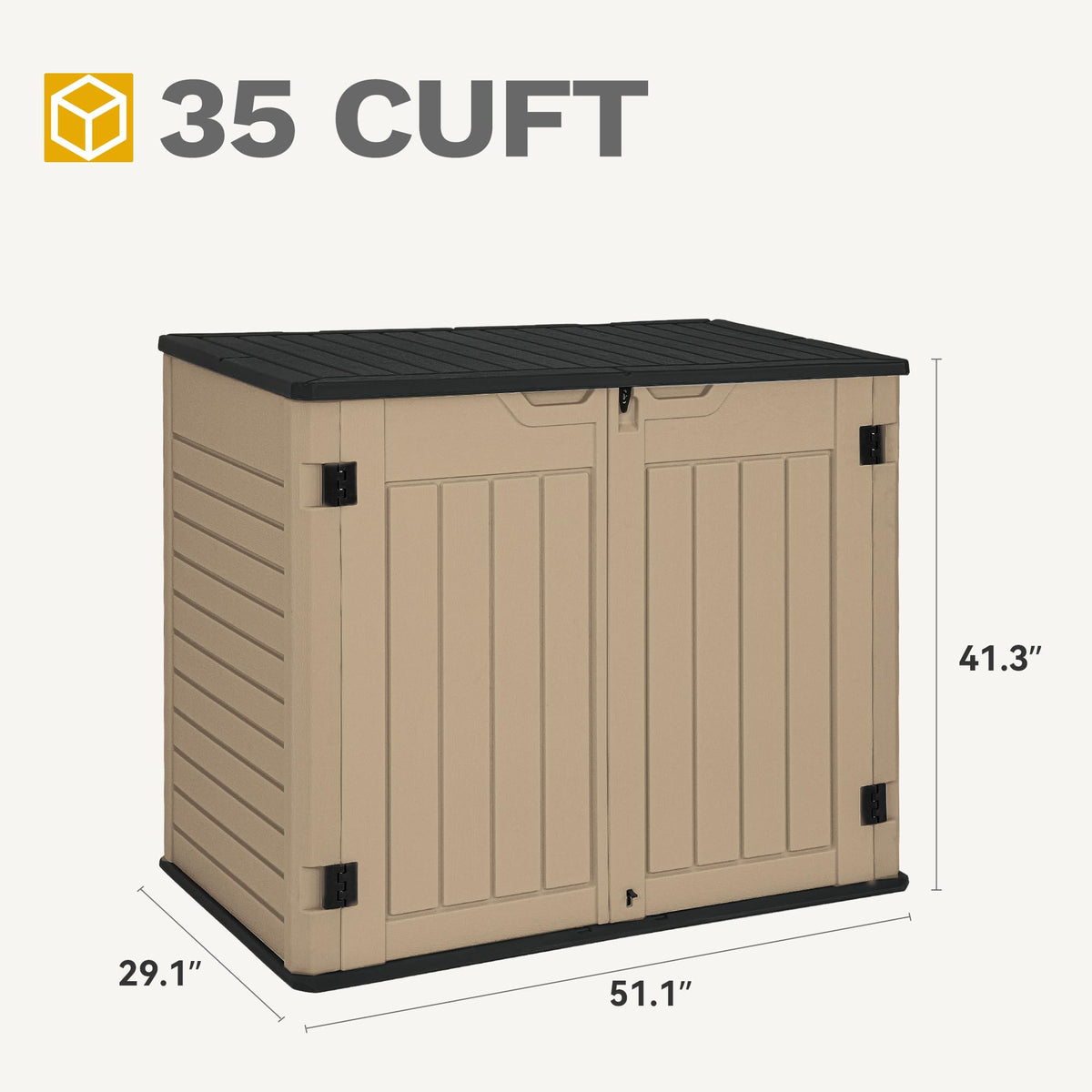 35 Cuft Outdoor Horizontal Storage (Brown / Medium-35 Cu Ft)