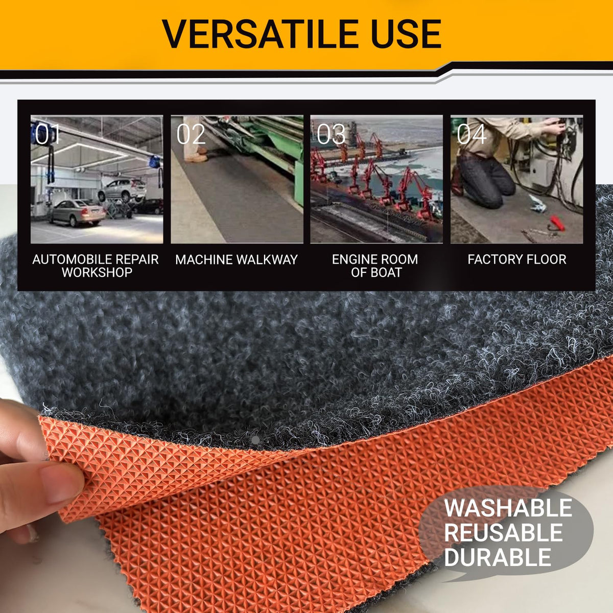 Oil Car Mat for Garage Floor Large 8MM Thick Heavy Rubber Carpet 98x79 (98"L x 79"W x 0.32"Th)