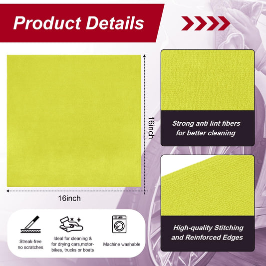 200 Pcs Microfiber Cleaning Cloth for Car (Yellow)