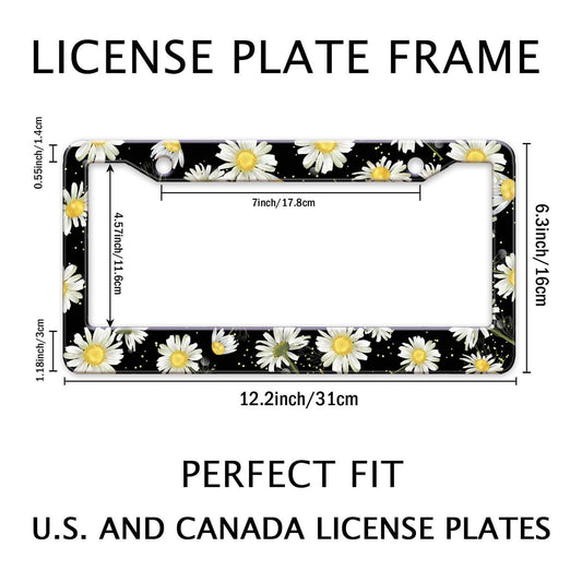 Daisy Flowers Car License Plate Frame