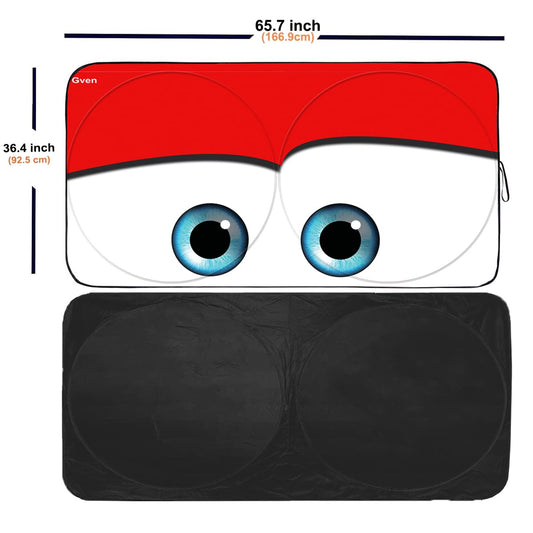 Truck Windshield Sun Shade for Car Windshield Cover Interior Front Window Shades Sun Visor Protector Blocks UV Rays Must (Red / X-Large (Universal Fit))