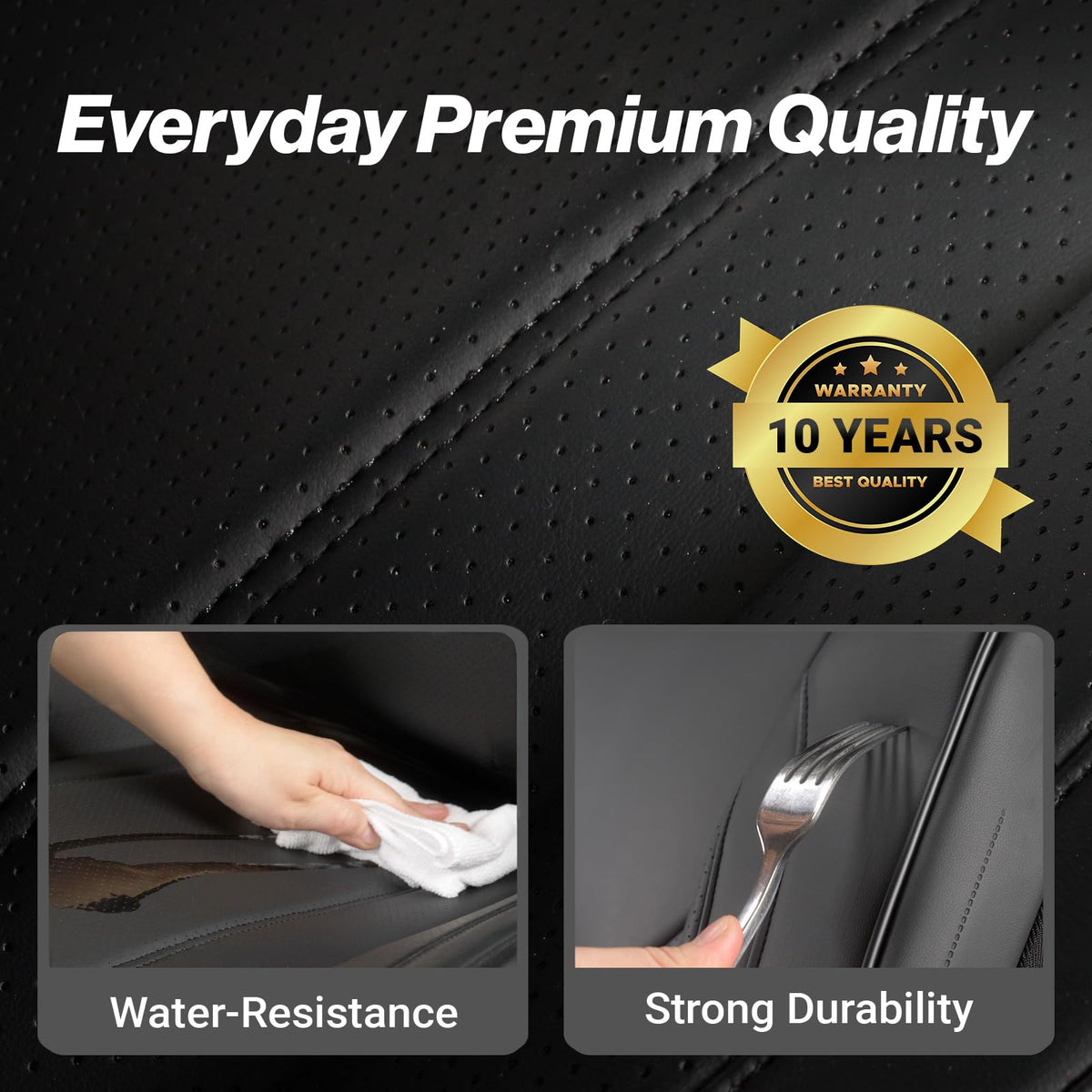 Premium Custom Fit Truck Car Seat Covers Front Seats Waterproof (A15 (See Vehicle Size Chart) / Front - Black)