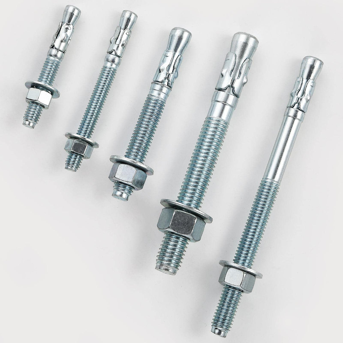 1/2" x5-1/2 Wedge Anchors for Concrete, Zinc-Plated, 30 PCS (1/2x5-1/2")