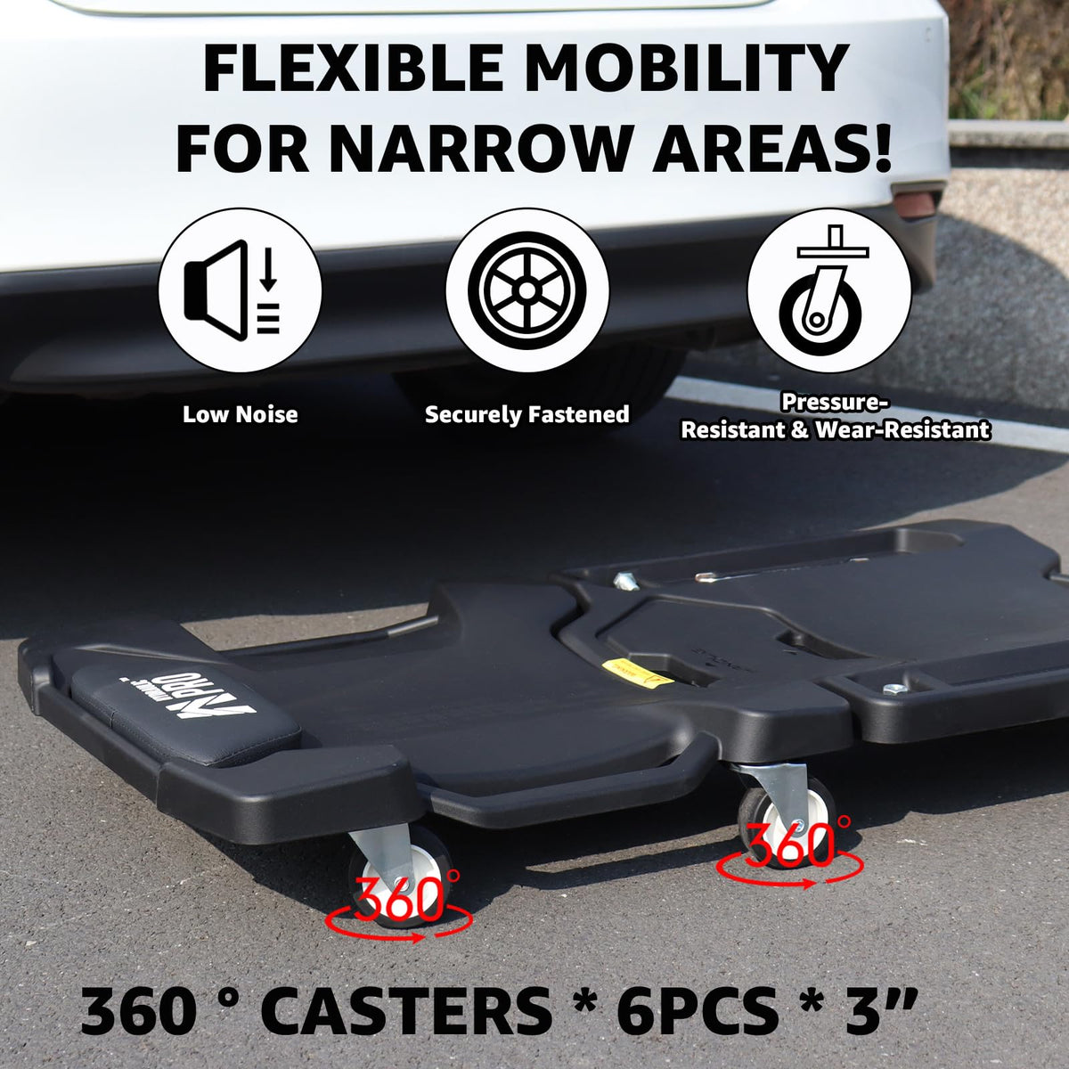 41" Foldable Mechanic Creeper (Foldable Black)