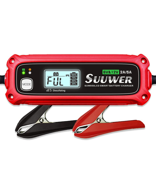 2A/5A 6/12V Smart Battery Charger, Trickle Charger & Maintainer