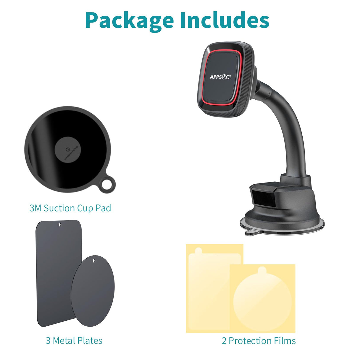 Magnetic Phone Holder for Car (Black)