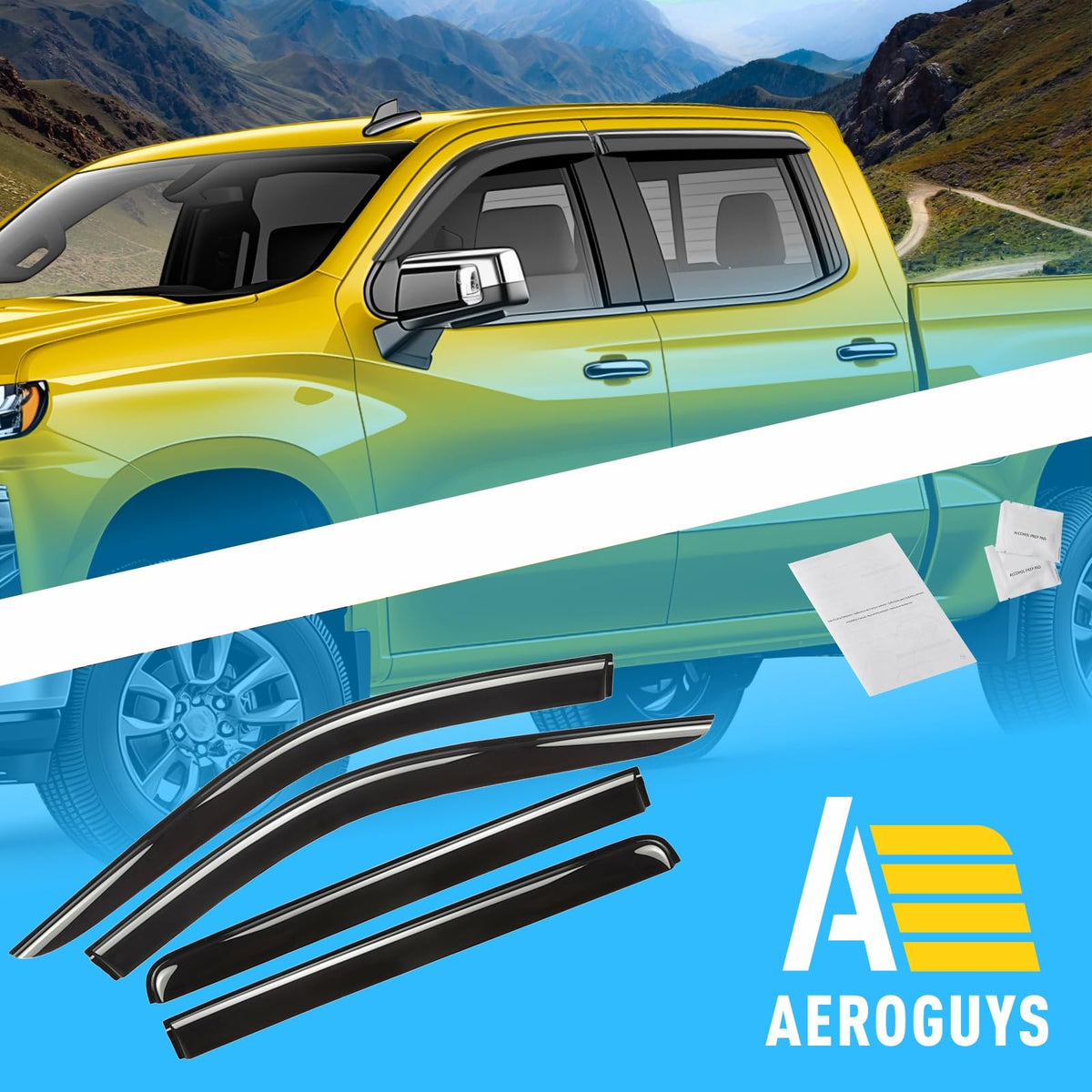 Extra Durable Window Deflectors Tape (For Chevy Silverado 19-27 1500/2500/3500)