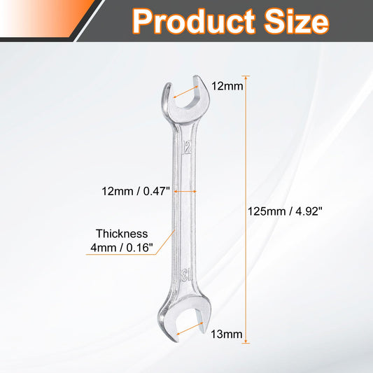 5pcs 12x13mm Double Open End Wrench 15° Offset Angle Wrenches (12mm x 13mm)