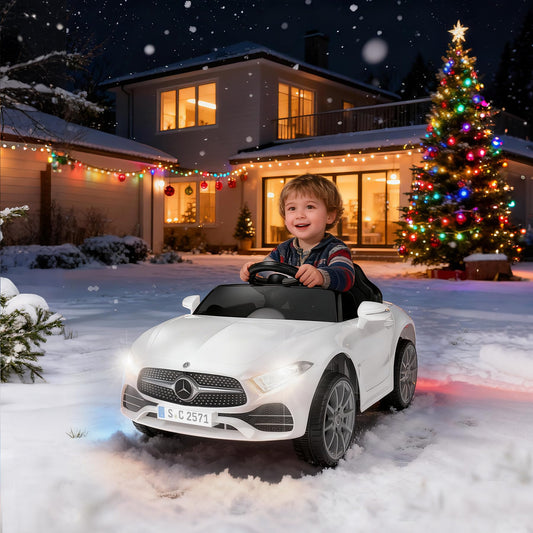 Battery Powered Electric Car Ride On Vehicle Double Doors (Sc-white)