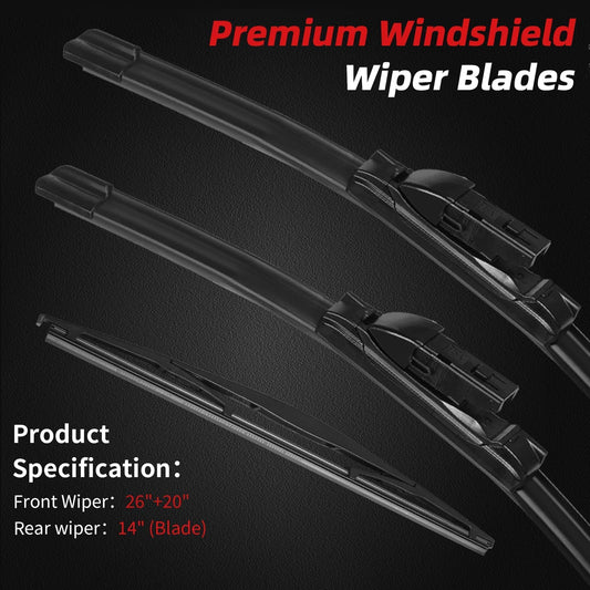 Windshield Wiper Blades for Subaru Ascent 2019 (26"+20"+14"(Lock))