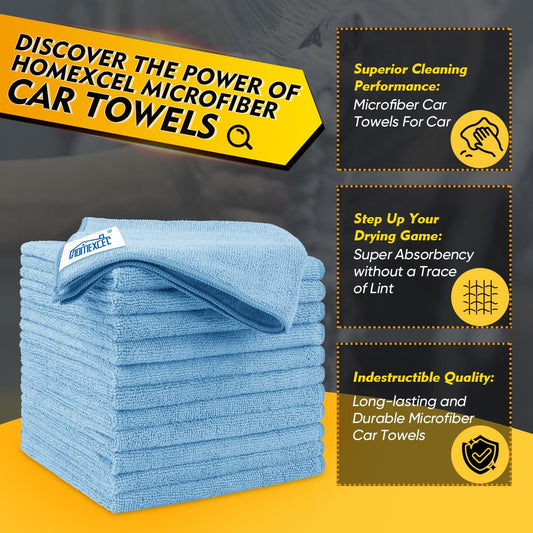 Blue Microfiber Cleaning Cloth 150 Pack (Blue / 12.5 x 12.5 Inch)
