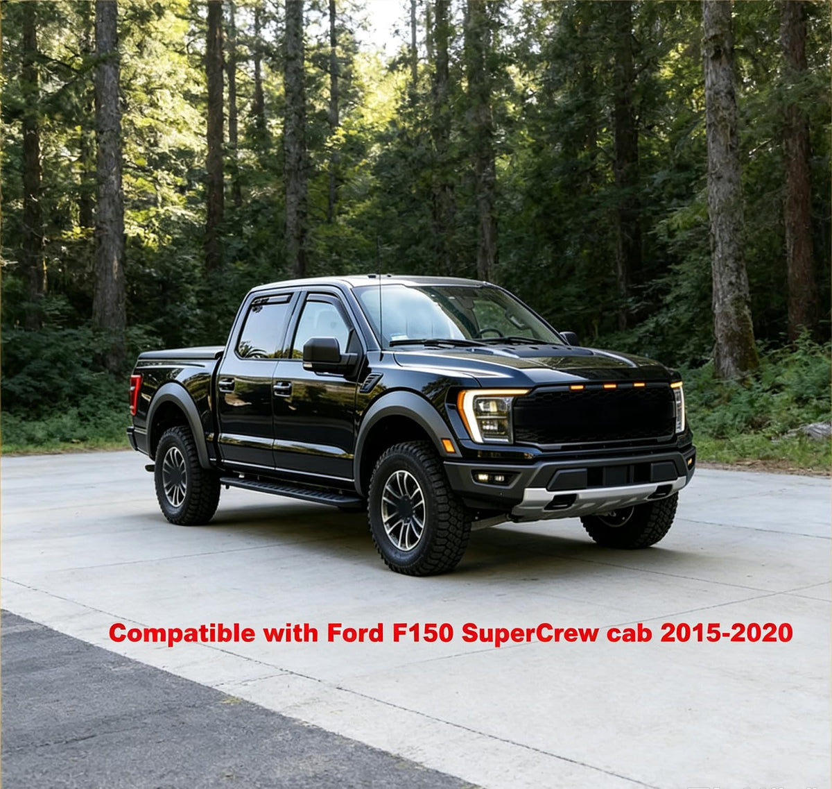 Rain Guards Compatible with Ford F150 SuperCrew Cab 15 (for F150 Super Crew Cab 2015-2020)