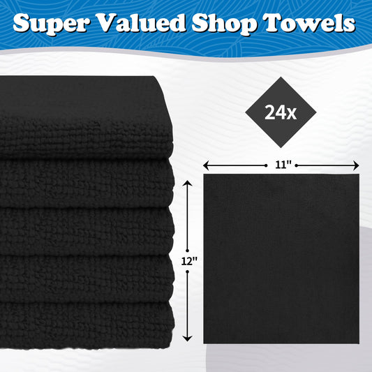 Microfiber Cleaning Cloth (Black / 24PK)