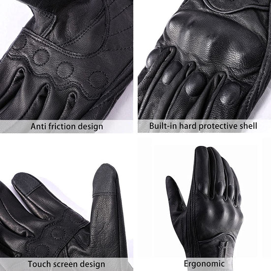 Women Touchscreen Motorcycle Racing Gloves GL016 Black (X-Small / Black)