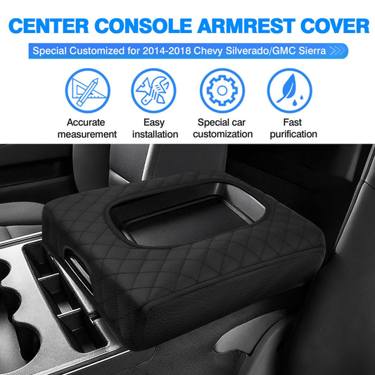 Center Console Cover for 2014 (2)Chevy Silverado 2014-2018(Jump Seat))
