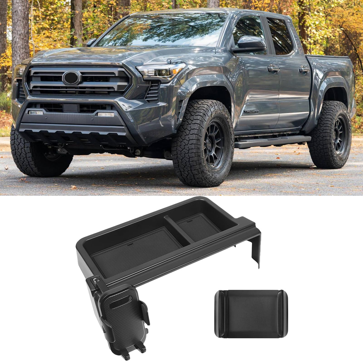 Car Phone Holder with Dashboard Storage Box for Toyota Tacoma 2024 2025 2026 & 4Runner 2025 2026 2027 Accessories (Car Phone Holder with Dash Organizer)