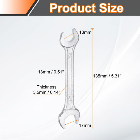 13x17mm Double Open End Wrench 15° Offset Angle Wrenches (13mm x 17mm)