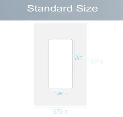 20 Pack 1 Gang Screwless Decorator Wall Plate Cover Switch Outlet Electrical Faceplate for Light Switche (20 Pack / Single Decora-White)