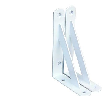 2 Pack L5 x H 3" White Heavy Duty Shelf Brackets with Screws Metal Shelf Brackets Shelf Support Angle Brackets for Shelves L Brackets Heavy Duty Floating Shelf (2 Pack-White / 5''x3'')