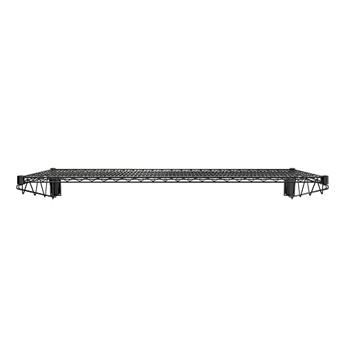 24" x 60" Black Epoxy Wire Wall Mount Shelf (Black / 24" x 60")