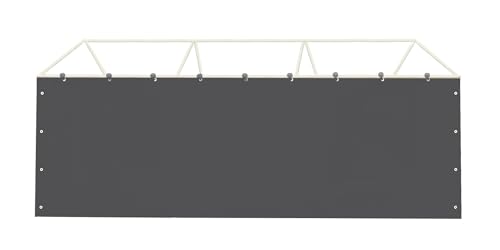 Sidewall Panel with Elastic Ball Bungees (Gray / 10'x20' or 12'x20' Sidewall without Windows)
