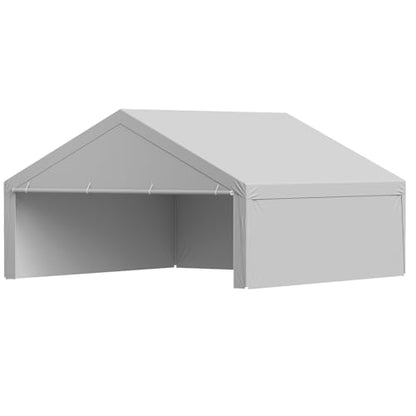 Carport Replacement Canopy Cover (Gray / 20x20ft)