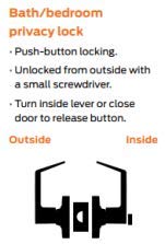 Lo Lock Commercial Privacy Function Lever (Privacy/Bathroom)