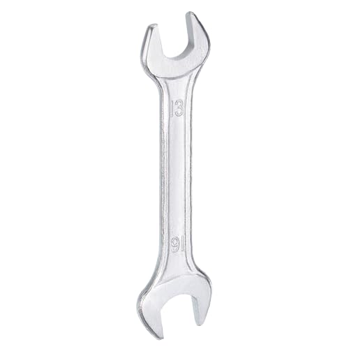 Double Open End Wrench 13mm x 16mm Metric 15 Degree Offset Angle Small Flat Head Wrench Galvanizing Open Ended Spanner for Automotive Repair Furniture Assembly (13mm x 16mm)