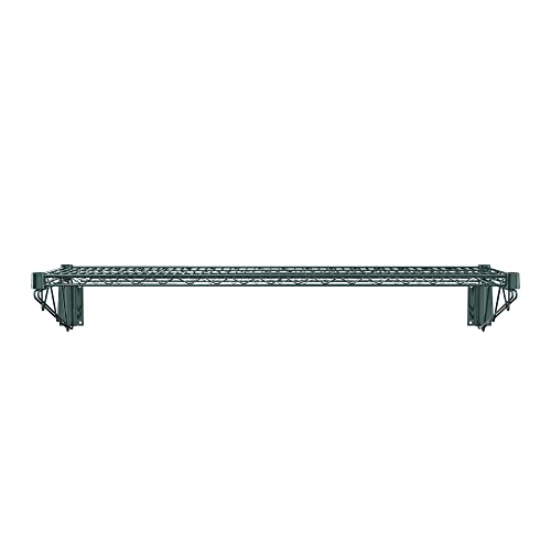 14" x 48" Green Epoxy Wire Wall Mount Shelf (Green / 14" x 48")