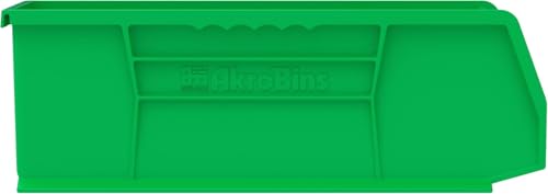 30234 AkroBins Plastic Storage Bin Hanging Stacking Containers (Green / Storage Bins Only)