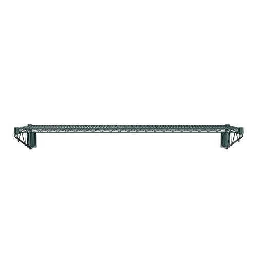 14" x 60" Green Epoxy Wire Wall Mount Shelf (Green / 14" x 60")