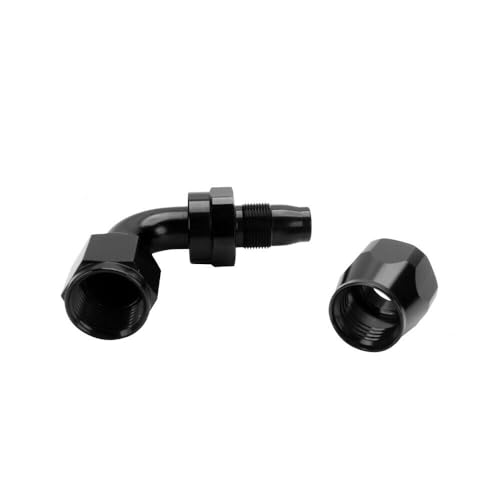 Swivel 6AN Fitting 90 Degree For CPE Braided Hose End Black 2Pcs (6AN 90° 2Pcs)