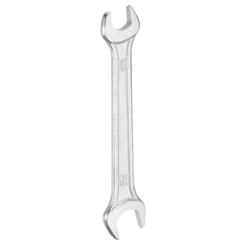 Double Open End Wrench 10mm x 12mm Metric 15 Degree Offset Angle Small Flat Head Wrench Galvanizing Open Ended Spanner for Automotive Repair Furniture Assembly (10mm x 12mm)