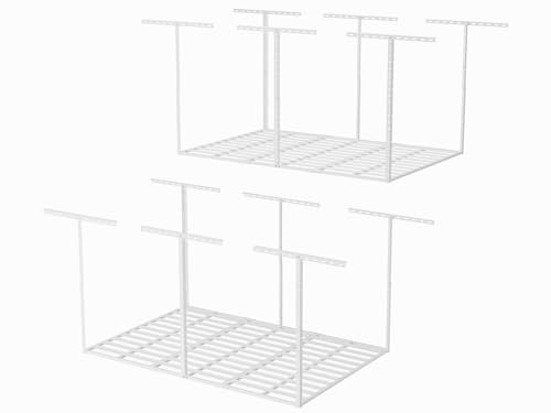 4x6 Garage Storage Overhead Rack Organization (White / 4*6 FT - 2 Pcs)