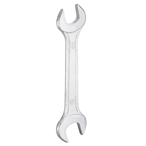 Double Open End Wrench 16mm x 18mm Metric 15 Degree Offset Angle Small Flat Head Wrench Galvanizing Open Ended Spanner for Automotive Repair Furniture Assembly (16mm x 18mm)