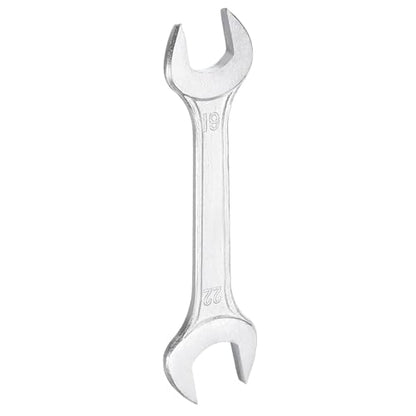 Double Open End Wrench 19mm x 22mm Metric 15 Degree Offset Angle Small Flat Head Wrench Galvanizing Open Ended Spanner for Automotive Repair Furniture Assembly (19mm x 22mm)