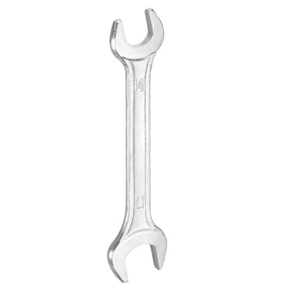 Double Open End Wrench 14mm x 17mm Metric 15 Degree Offset Angle Small Flat Head Wrench Galvanizing Open Ended Spanner for Automotive Repair Furniture Assembly (14mm x 17mm)