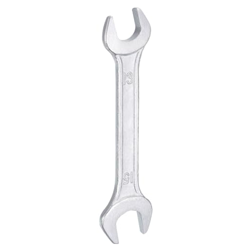 Double Open End Wrench 13mm x 15mm Metric 15 Degree Offset Angle Small Flat Head Wrench Galvanizing Open Ended Spanner for Automotive Repair Furniture Assembly (13mm x 15mm)