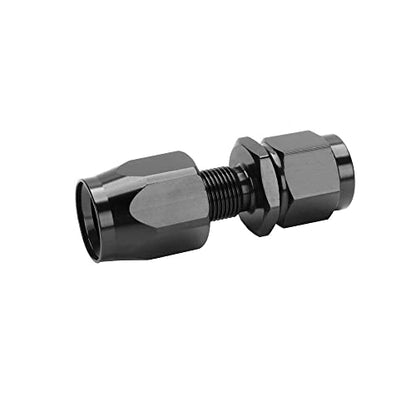 Swivel 6AN Fitting 0° Straight For CPE Braided Hose End Black 2Pcs (6AN 0° 2Pcs)